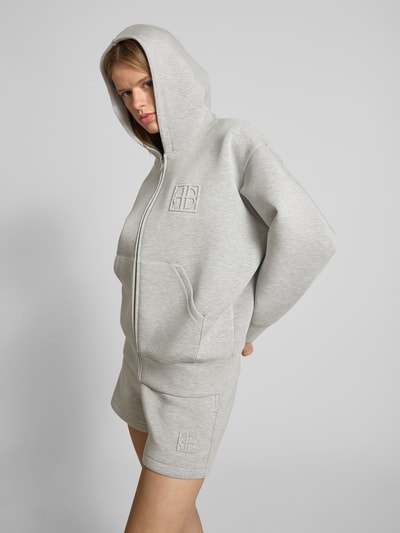 Anine Bing Sweatjacke mit Kapuze Hellgrau Melange 3