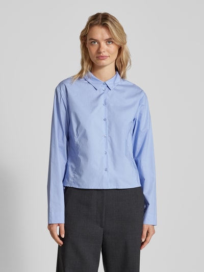 Lanius Regular Fit Bluse mit Umlegekragen Hellblau 4