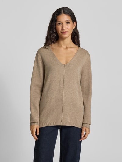 FREE/QUENT Strickpullover mit Teilungsnaht Modell 'Claura' Sand 4