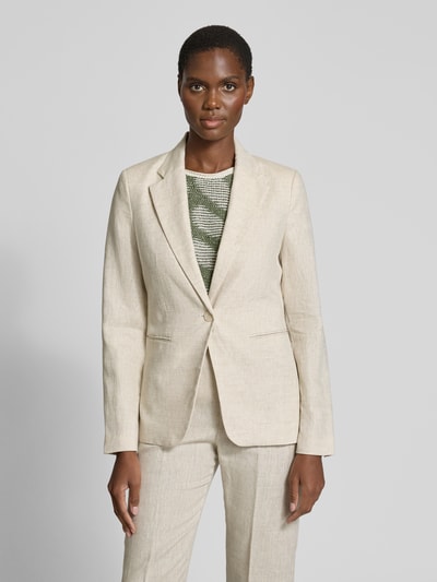 Mango Leinenblazer mit Paspeltaschen Modell 'BORELI' Beige 4