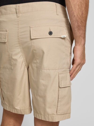 Knowledge Cotton Apparel Bermuda met Franse steekzakken Steengrijs - 3