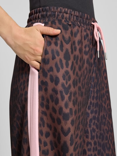 OH APRIL Broek met galonstrepen en elastische band, model 'Kael' Middenbruin - 3