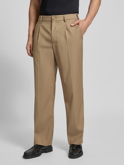 JAKE*S STUDIO MEN Regular Fit Bundfaltenhose mit Bügelfalten  Stein 4