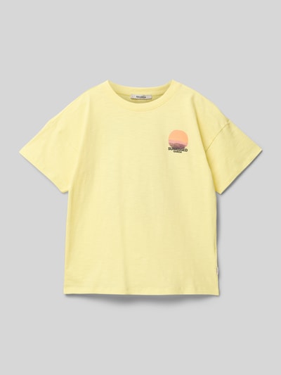 Garcia T-Shirt mit Label-Print Hellgelb 1