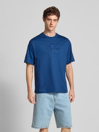 Calvin Klein Jeans T-Shirt mit Label-Stitching Dunkelblau 4