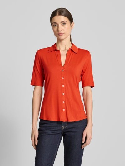 Marc O'Polo Regular Fit Jersey-Bluse mit kurzem Arm aus Viskose-Mix Orange 4