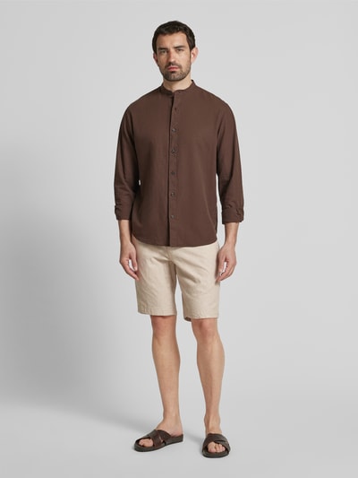 bugatti Slim fit korte broek met tunnelkoord Ecru - 1