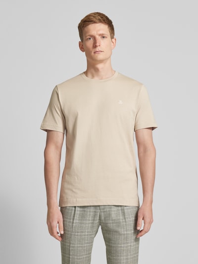 Marc O'Polo T-shirt met labelprint Zand - 4