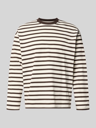 JACK & JONES Regular Fit Longsleeve aus reiner Baumwolle mit Streifenmuster Mittelbraun 1