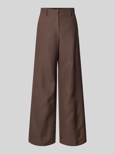 Weekend Max Mara Wide Leg Stoffhose mit Baumwolle Modell 'BALLO' Dunkelbraun 2