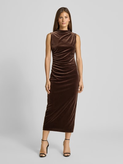 Jake*s Cocktail Slim fit cocktailjurk met plooien Donkerbruin - 4