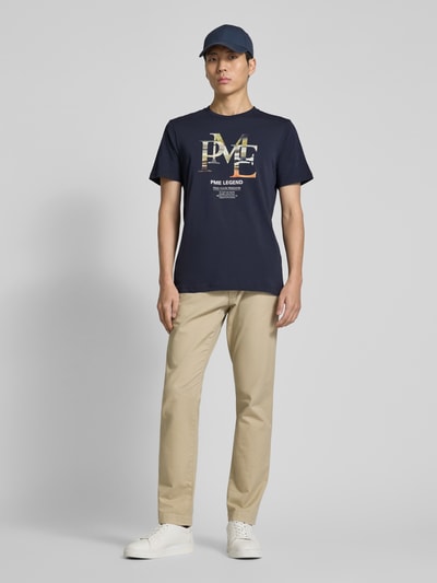 PME Legend T-Shirt mit Label-Print Marine 1