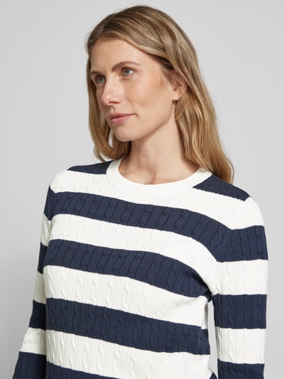 Christian Berg Woman Strickpullover mit Zopfmuster Offwhite 3