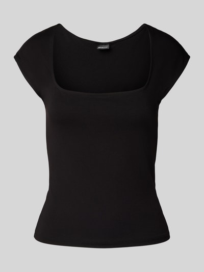 Gina Tricot T-shirt met vierkante hals en kapmouwen Zwart - 2