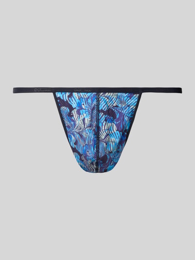 HOM Figi o kroju slim fit z detal z logo model 'Barrett' Oceaniczny 1