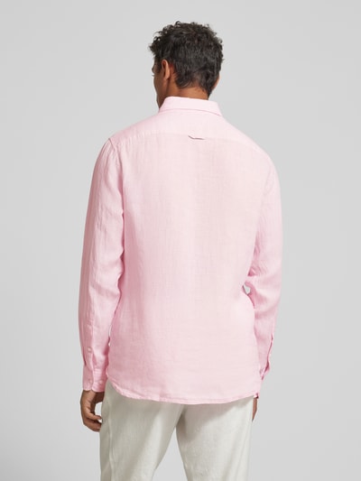 Tommy Hilfiger Regular Fit Leinenhemd mit Button-Down-Kragen Pink 5