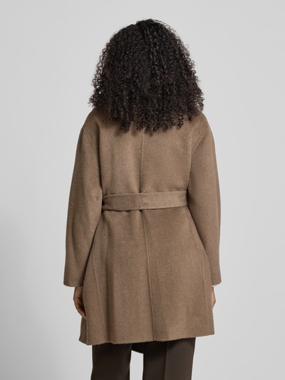 BOSS Regular fit lange wollen jas met sjaalkraag, model 'CARIBY' Roodbruin gemêleerd - 5