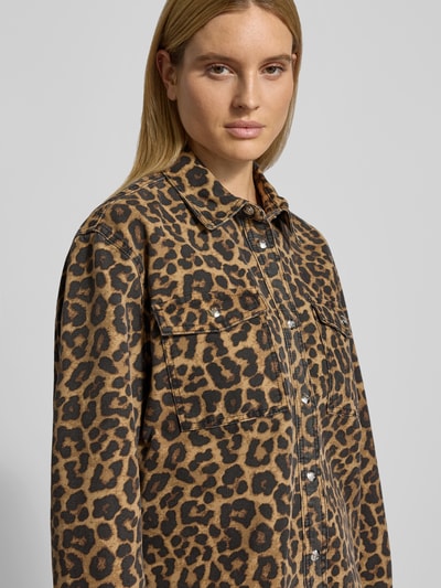Anine Bing Jacke mit Allover-Animal-Print Mittelbraun 3