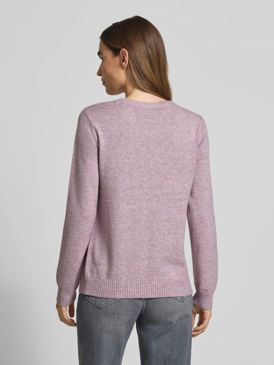 Vila Strickpullover mit gerippten Abschlüssen Mauve 5
