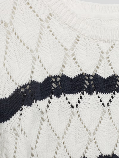 Pepe Jeans Pullover mit Lochmuster Modell 'CARLIE' Offwhite 2