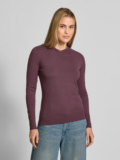 Christian Berg Woman Slim Fit Strickpullover mit elastischen Abschlüssen Aubergine 4
