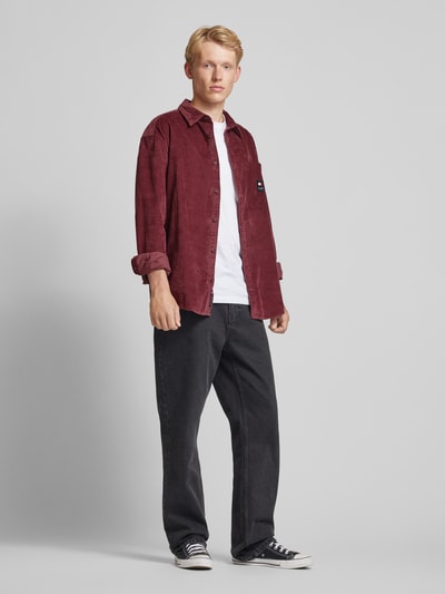 Tommy Jeans Relaxed fit vrijetijdsoverhemd met kentkraag en borstzak Bordeaux - 1