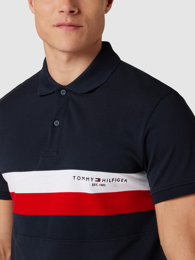 Tommy Hilfiger Koszulka polo z detalem z logo Granatowy 3