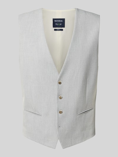 MCNEAL Slim Fit Weste mit Kleinstruktur Hellgrau 2