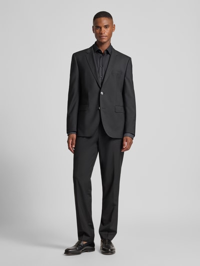 Christian Berg Men Regular Fit Business-Hemd aus reiner Baumwolle mit Kentkragen Anthrazit 1