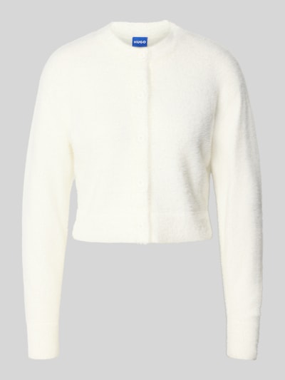 Hugo Blue Kurtka z dzianiny o kroju regular fit z wyhaftowanym logo model ‘SFURRY’ Biały 2