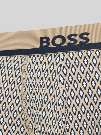 BOSS Obcisłe bokserki w kroju regular fit z mieszanki bawełny model 'TRUNK 365' Beżowy 2