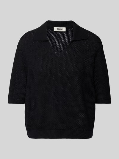 ECOALF Gebreide pullover met 1/2-mouwen, model 'ARGANALF' Zwart - 2