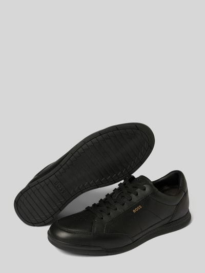 BOSS Lage sneakers van echt runderleer, model 'NITAN' Zwart - 4