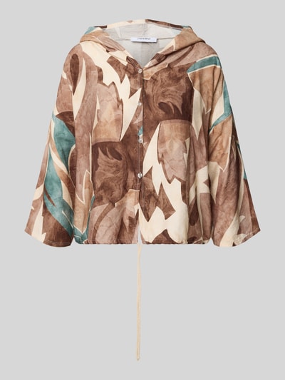 ZABAIONE Relaxed fit blouse met capuchon, model 'Da44nielaa' Middenbruin - 2