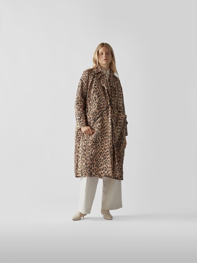 Victoria Beckham Trenchcoat mit Animal-Print Camel 4