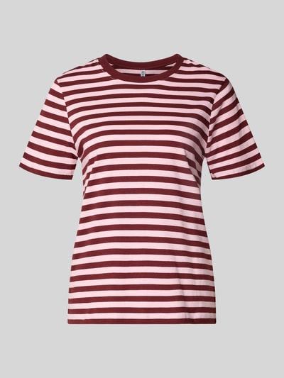 PIECES Regular Fit T-Shirt aus reiner Baumwolle Modell 'RIA'                                                                                                                                                                                                                                                                            ' Bordeaux 2