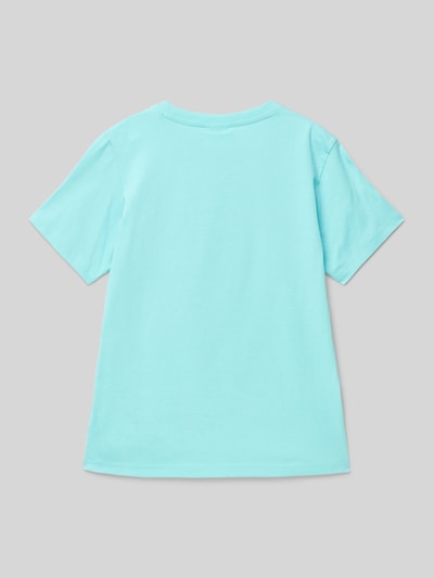 CHAMPION T-shirt met labelprint Lichtturquoise - 3