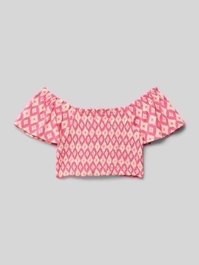 s.Oliver RED LABEL Slim Fit Crop Top aus reiner Baumwolle Pink 3