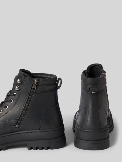 Blauer USA Schnürstiefel mit Label-Detail Modell 'IUKA' Black 2