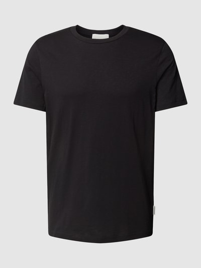 Armedangels T-shirt in effen design, model 'JAAMEL STRUCTURE' Zwart - 2