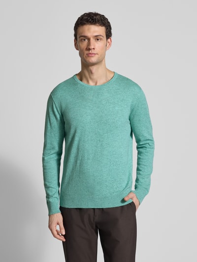 GANT Longsleeve mit Leinen-Anteil Helltuerkis Melange 4