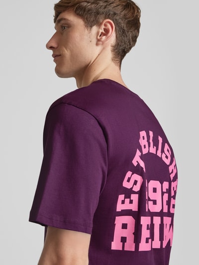 REVIEW Regular fit T-shirt van een mix van katoen en viscose Prune - 3