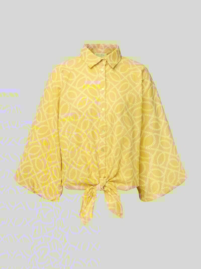 Christian Berg Woman Relaxed fit blouse met 3/4-mouwen Mosterdgeel - 2