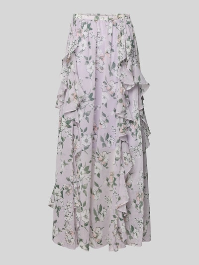 Produktfoto, Regular fit dames maxirok met ruches Model 'Kate' van Guido Maria Kretschmer, bloemen all-over print, bandwijdte maat 36: 36 cm, totale lengte: 103 cm