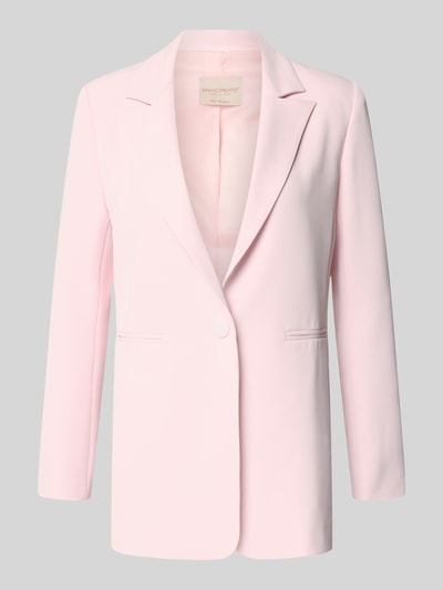 Produktfoto, Blazer mit Reverskragen Modell 'REWI' von Rinascimento in zartem Rosa, gerader Schnitt, Material-Mix mit Stretch-Anteil.