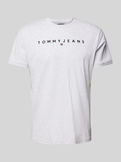 Tommy Jeans T-Shirt mit Label-Print Hellgrau Melange 2