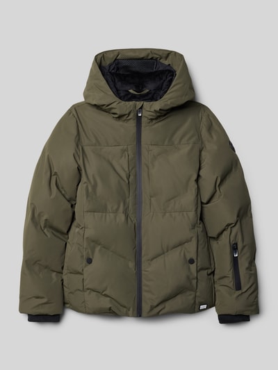 CARS JEANS Regular fit gewatteerd jack met logo-applicatie, model 'Grazzo' Kaki - 1