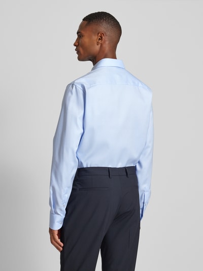 Eterna Slim Fit Businesshemd aus Uni Struktur Bleu 5