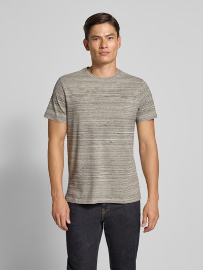 camel active Regular fit T-shirt met ronde hals, model 'Melange' Lichtgrijs - 4