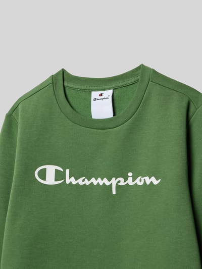 CHAMPION Sweatshirt mit Label-Print Hellgruen 2